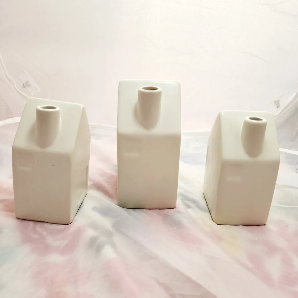 NWT Hearth & Hand 3 Sizes White House w/ Magnolia Flower Bud Vases Home Decor
